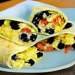 a platter of scrambled egg wraps.