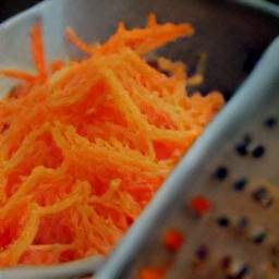 shredded cabbage and carrots.