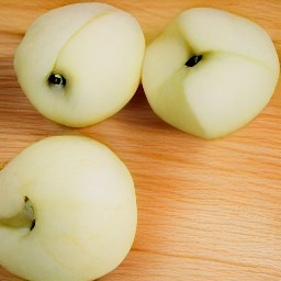 the apples are peeled with a peeler.