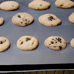 the batter dropped into a cookie sheet with a spoon, and there 1.5 tablespoons of batter per cookie.