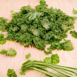 chopped scallions and cilantro.