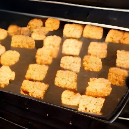 the bread cubes are toasted for 10 minutes.