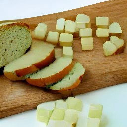 white bread cubes.