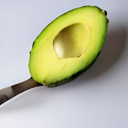 the avocado halves are peeled with a spoon.