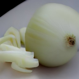 a peeled and sliced onion, with chopped rosemary.