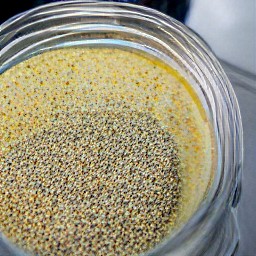 the output is a lemon poppy seed dressing.