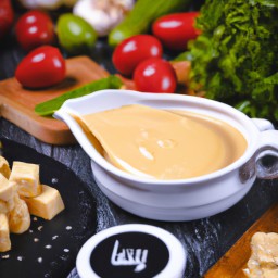 

This creamy and tasty cheddar cheese sauce is made of whole milk, perfect for European dressings, spreads or dips that are eggs-free, nuts-free and soy-free.
