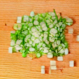 spring onions that are trimmed and chopped.