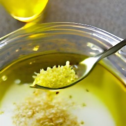 a bowl of garlic-olive oil.