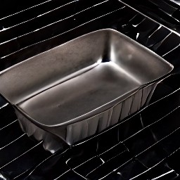 two cups of water are placed on the bottom rack of the oven.