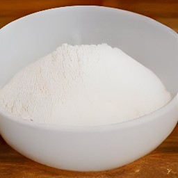 the output is a dry mixture of all-purpose flour, baking soda, baking powder, granulated sugar and salt.