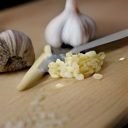 a bowl of peeled and minced garlic.