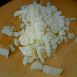 a peeled and chopped onion.