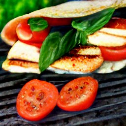 a grilled halloumi cheese sandwich.
