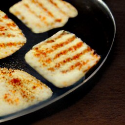 semi-fried halloumi cheese.