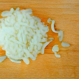 a peeled and chopped onion.