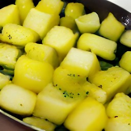 boiled summer squash cubes.