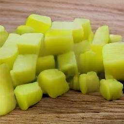 peeled summer squash cubes.