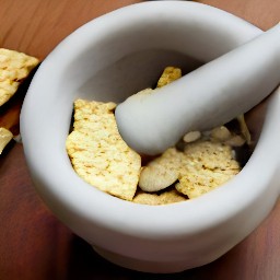 the crackers are crushed into a powder.