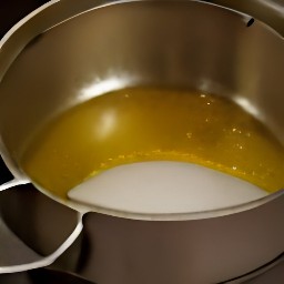 the cake pan is coated with grease or canola oil.