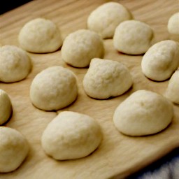 the dough is divided into 18 round rolls.