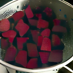 the beets are drained of water.