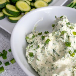 

This creamy cucumber and cheese side dish is a delicious, gluten-free, eggs-free, nuts-free and soy-free no cook light recipe that's sure to be enjoyed!