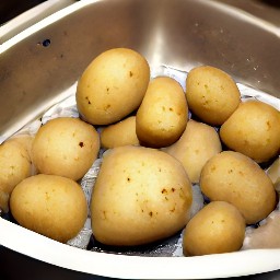 the potatoes are clean.