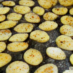 the potatoes coated in a light layer of olive oil and salt.