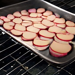 after ten minutes, the radishes semi-baked.