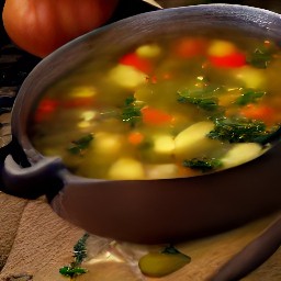 a pot of warm, savory soup.