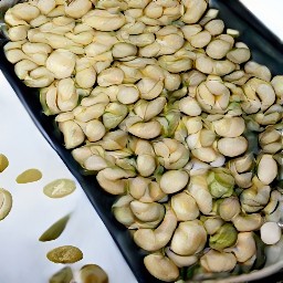 the baking sheet with roasted seeds is taken out of the oven.