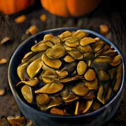 the caramelized seeds are transferred to a bowl.