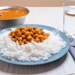 

Curry chickpea is a gluten-free, eggs-free, nuts-free, soy-free and lactose free African lunch stew made with chickpeas, onions and white rice.