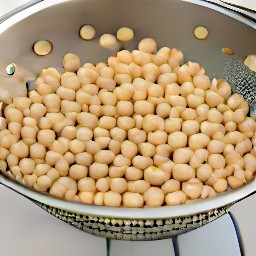 the chickpeas have been rinsed and are now ready to be cooked.