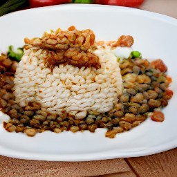 the output is three platters of food, each containing a different ingredient.