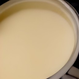 a soymilk mixture.
