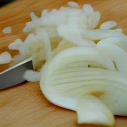 finely chopped onions and garlic.