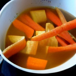 cooked carrots and parsnips.