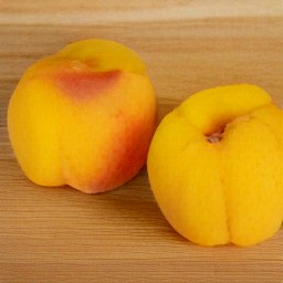 the peaches are peeled with a peeler.