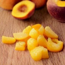 you will have peach halves that are chopped.