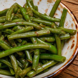 

Roasted green beans are a delicious vegan, gluten-free, egg-free, nut-free and soy-free side dish that is easy to make with just green beans and some seasonings.