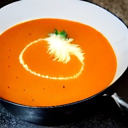 a roasted tomato soup with parmesan cheese.