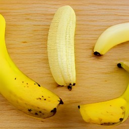 the bananas peeled.