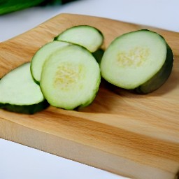 cucumbers that are peeled and sliced.