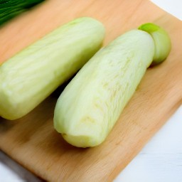 cucumbers that are peeled.