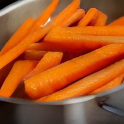 carrots that have been boiled and then coated in a mixture of butter and brown sugar.