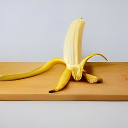 a peeled banana.