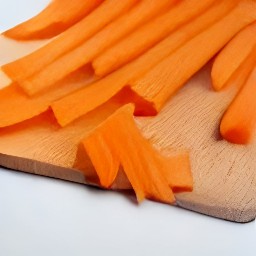 carrots that are peeled and cut into sticks, an onion that is peeled and chopped, and garlic that is peeled and chopped. chives are also diced finely.