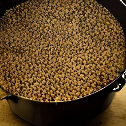 3 cups of boiled water with lentils, bay leaf, and 2 tsp salt.